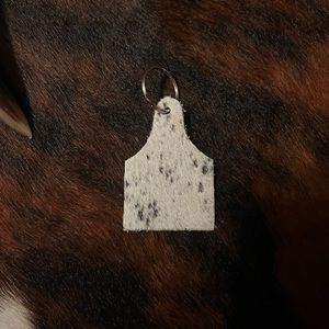 Authentic cowhide keychain